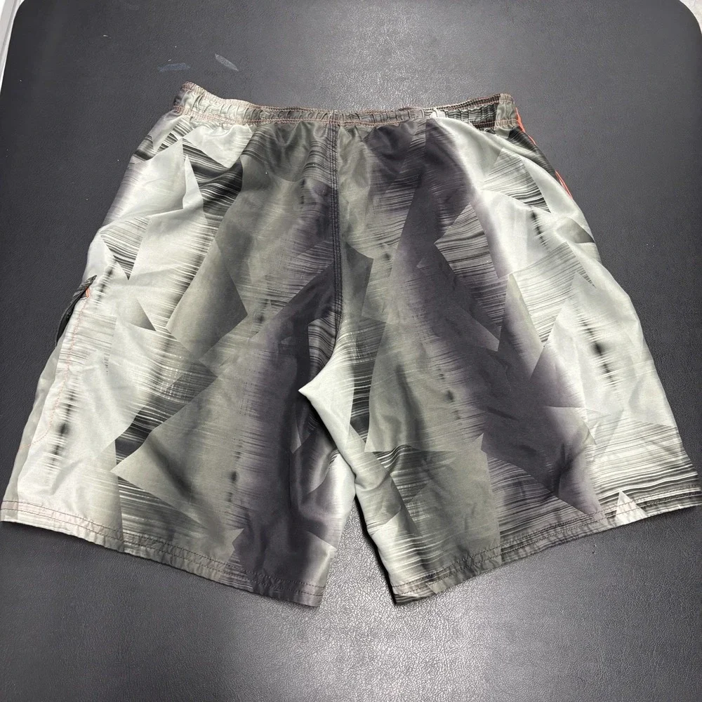 Nike‎ Men's Board Short Orange Gray Size Medium Drawstring Swim Trunks